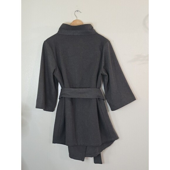 Isabella Oliver Maternity Belted Wrap Coat Size Small Gray Wool Blend Jacket - Picture 5 of 11